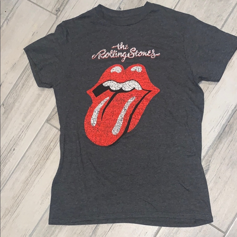 The Rolling Stones Gray Tee with Red Logo